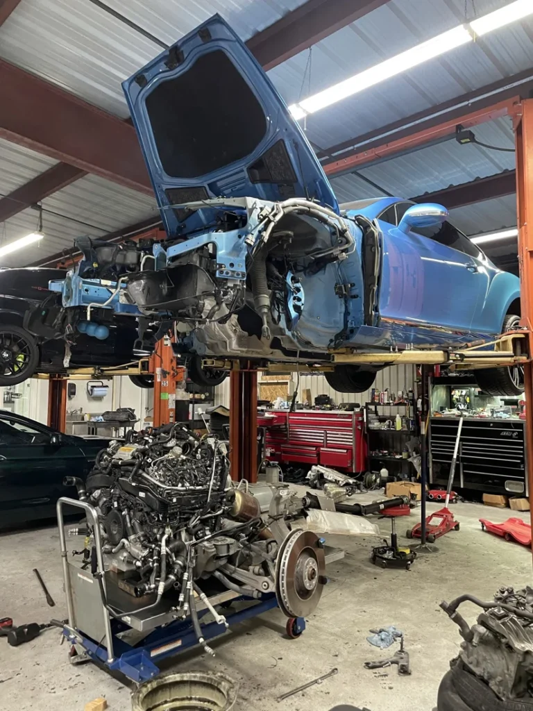 BMW Performance Brembo brake upgrade on a BMW M3 F80 at European Motor Gruppe in Houston